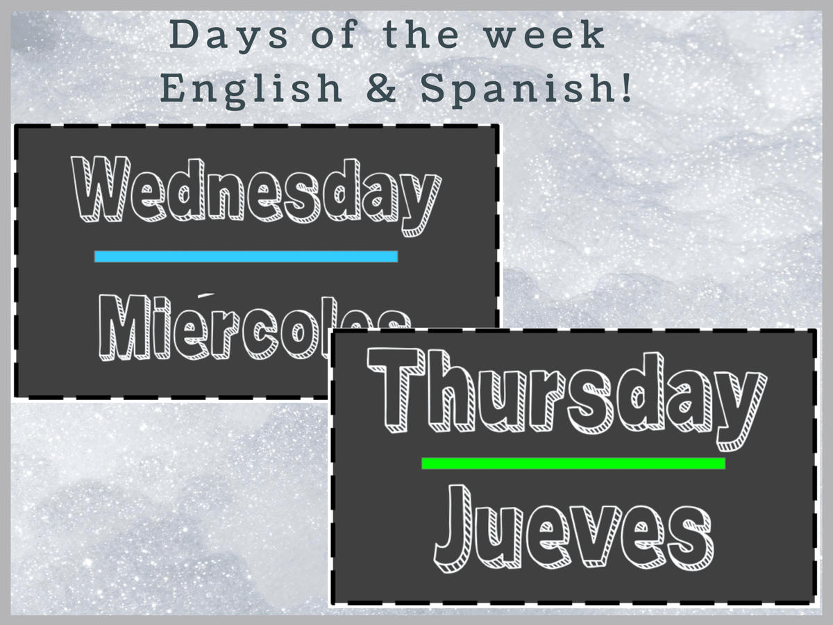 Days of the Week - Flashcards in Spanish and English